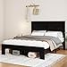 SAMTRA Wooden Bed Frame Full Size with Headboard, Farmhouse Platform Bedframe with Wood Slat Support, Sturdy Framework Bed Frame, Easy Assembly (Rustic Black)