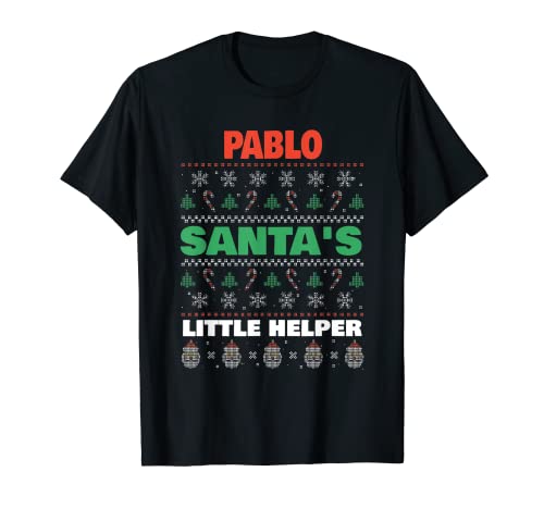 Pablo Santa's Little Helper Funny Pablo Nombre Navidad Camiseta