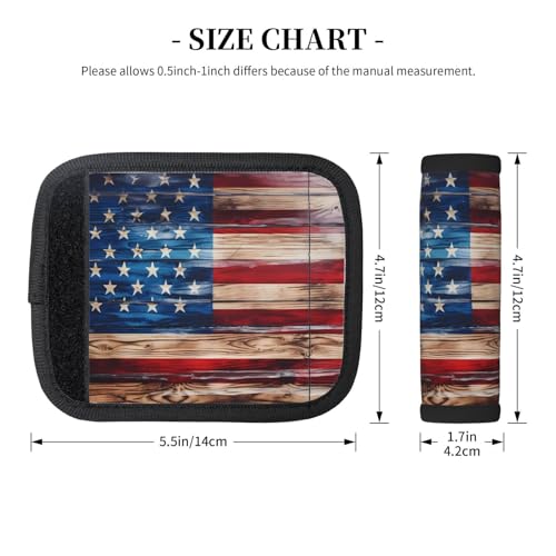 Vintage US Flag Handle Wrap Set of 2, Soft Handle Grip for Women Men Travel Luggage Outdoor Bag Markers Decor2