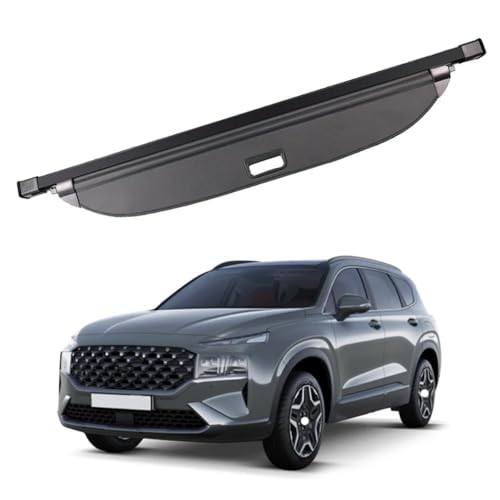 CCLXWY Auto Étagère Arrière Rétractable de Coffre Coffre de Arrière Panneau de Bouclier de Sécurité,Cache-Bagages Couverture de Cargaison pour Hyundai Santa fe 2021-2023