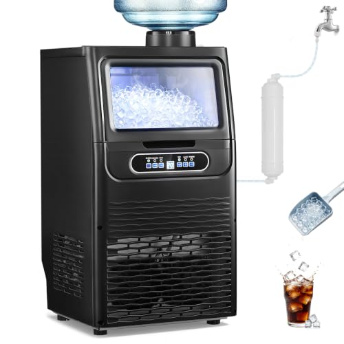 Image of Commercial Ice Maker Machine, 100Lbs /24H with 20lbs Storage Bin