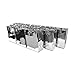 7.5x9x3.5" 12 Pcs. Medium Metallic Silver Paper Gift Bags with Metallic Handles, Party Favor Bags for Birthday Parties, Weddings Gifts