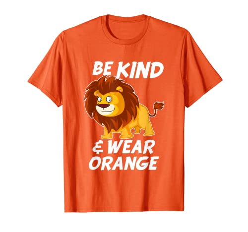 Unity Day 2021 Be Kind & Wear Orange Anti Bullying Lion Art T-Shirt
