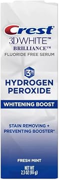 Crest 3D White Brilliance Toothpaste, Hydrogen Peroxide Teeth Whitening Boost, Fluoride Free - 2.3oz 65g - 1 Count