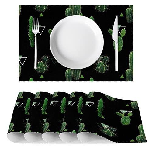 Set de table cactus tissu Oxford lavable résistant chaleur x4 - 3