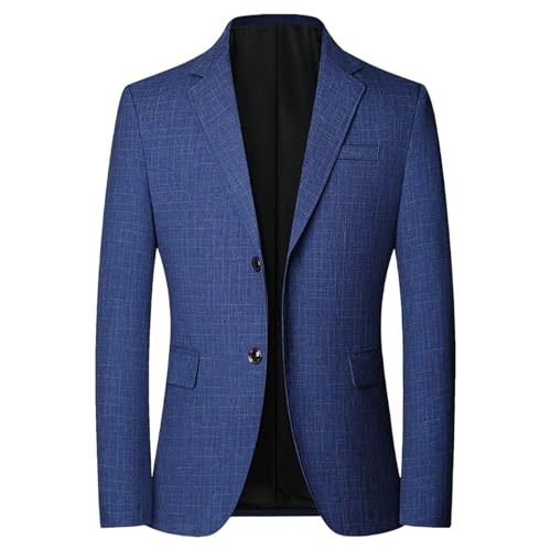 Veste de costume à carreaux homme haut de gamme, blazer ajusté 2 boutons aux finitions tailleur
