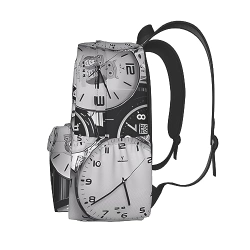 Sac à dos imprimé horloge art grande capacité imperméable - 3