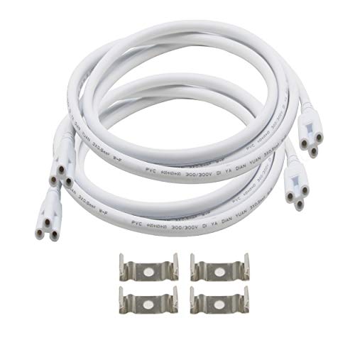 SinLoon T5 T8 LED Lamp Connecting Wire Ceiling Lights Daylight LED Integrated Tube Cable Linkable Cords for LED Tube Lamp Holder Socket Fittings with Cables(6.5FT/2M,2-Pack)
