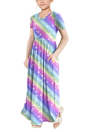 Storeofbaby Summer Rainbow Dress For Little Girls Kids Cute Fashion Stripe Maxi #TOP3