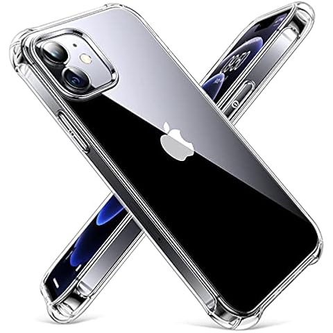 CANSHN Compatible with iPhone 12 Mini Case 5.4'' 2020, Clear Protective [Military Grade Drop Test] [Slim Thin] Case with 4 Reinforced Soft TPU Bumpers - Clear Cover