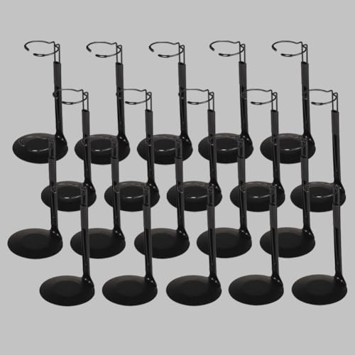 Image of UCanaan 20 pcs Doll Stand - Action Figure Stands with Expandable Waist Wire for 8 inch-14 inch Dolls Doll Stands for 8 to 12inch Dolls Suitable for 1 /6 Dolls Accessories,Action Figure Stand (Black, 20)