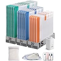 18-Pack Multicolor Vacuum Storage Bags w/ Rechargeable Pump (3 Sizes) only .99: eDeal Info
