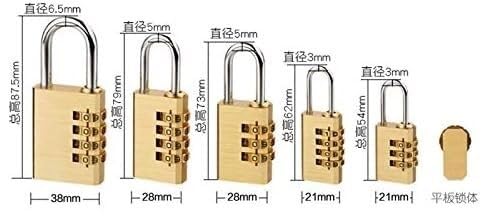 Vorhängeschloss, Zahlenschloss, Schließfachgehäuse, Kupfer, Edelstahl, Vorhängeschloss aus massivem Messing, Zahlenkombination, Passwort, Geheimcode for Fitnessstudio im Freien(38 mm)