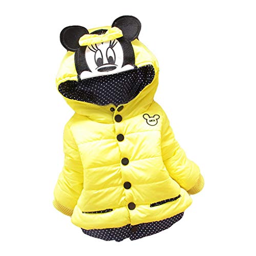XYSSWW Baby Girls Jackets Autumn Winter Jacket for Girls Winter Coat Kids Clothes Children Warm Outerwear Coats (Yellow, 3-4year)