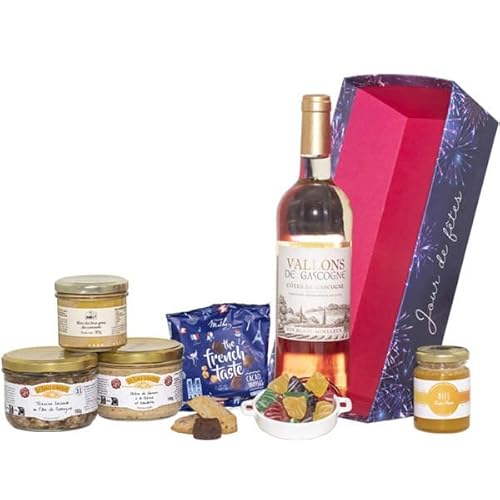 COLIS GOURMANDS - Panier Garni Produit Français - Coffret Gourmand À Offrir - Panier gourmand - Foie Gras - Idéal pour Cadeau de Noël - Corbeille 