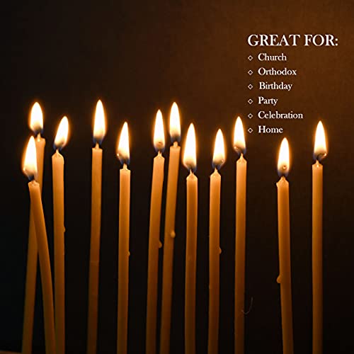Deybby DEB3B50 Beeswax Birthday Candles – 50 Count Beeswax Candles - Dripless And Smokeless Eco Beeswax Taper Candles For Home, Dinner, Cake, Prayer, Church, Hanukkah thumb #4
