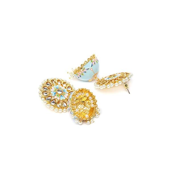 Zaveri Pearls Multicolor Meenakari Traditional Kundan Jhumki Earring For Women-ZPFK9992 - Image 5
