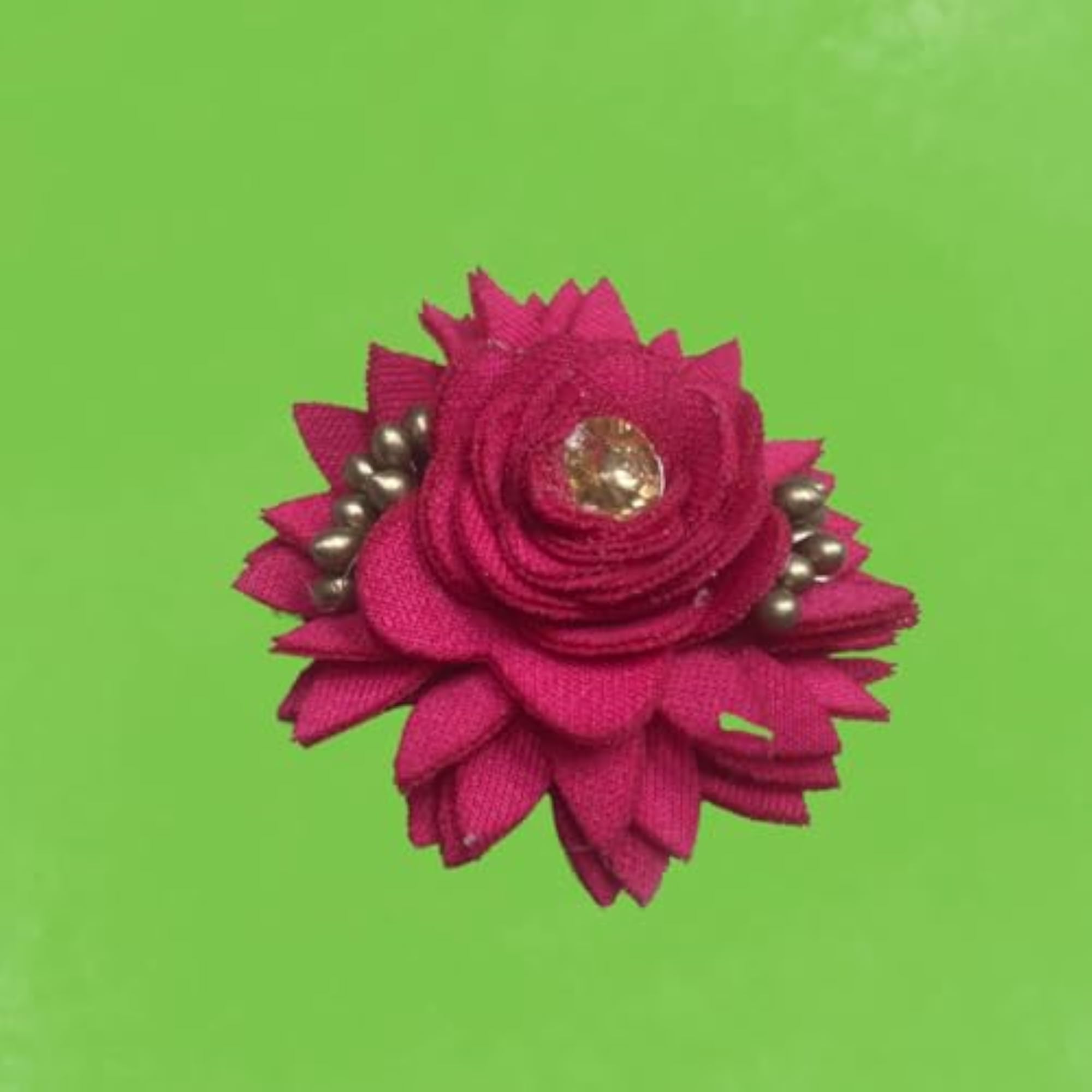 Artificial Netted Fabric Rose Flowers with Buds, Dark Pink, 12 pcs