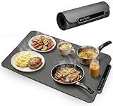 Extralink Silikon Warmhalteplatte – 400W Faltbarer Tellerwärmer – mit 4 Temperaturstufen (45°C-100°C) – Ganzflächige Erwärmung, praktisch für Küche & Warmhalten & Auftauen, 63x38cm