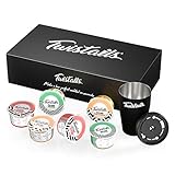 Die Box enthält 2 x 50 ml BACARDÍ Mojito-Cocktail-Pods, 2 x 50 ml BACARDÍ Erdbeer-Daiquiri-Cocktail-Pods, 2 x 50 ml BACARDÍ Rum-Punch-Cocktail-Pods, 1 TWISTAILS Edelstahl-Shaker und 1 x TWISTAILS-Sieb