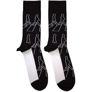 Rock Off officially licensed products The Beatles Abbey Road Outlines Ankle Socks Size One Size - Les Beatles, Paul McCartney, John Lennon, RIngo Starr, George Harrison