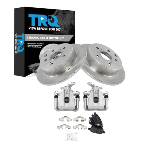 Image of TRQ Rear Brake Pad & Rotor Kit Ceramic Compatible with 2010 Toyota Matrix