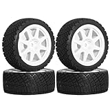 JYYTERD RC Voiture Pneus Roue Compatible avec Tamiya pour TT01 pour TT02 XV01 XV02 TA06 PTG-2 pour HPI pour HSP 1/10 RC pour Pièces De Voiture De Course 4 Pièces 68 Mm Pneus Pneu Roue