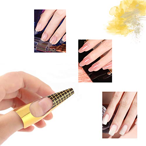 Hanyousheng Nagel-Schablonen, Modellier-Schablone Selbstklebend für Gel-Nägel,500 Stück Nagel-Verlängerung Golden… – Bild 6