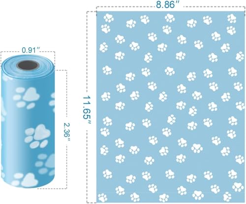 Image of Small Cat Dog Poop Bags, Cat Litter Pet Waste Bags Refuse Cleanup, 12 Dog Poop Rolls Thick, Leakproof, Easy to Use, Doggie Poop Bags Pet Travel Supplies - Blue (180 Bag)