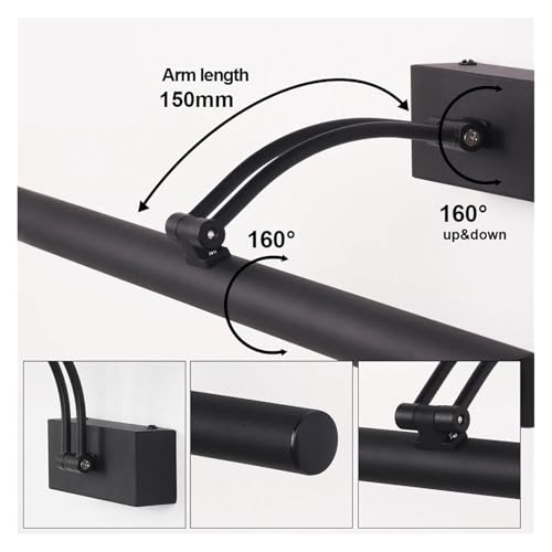Aplique LED de pared para baño de 40 a 100 cm con cableado interno y 20W 5