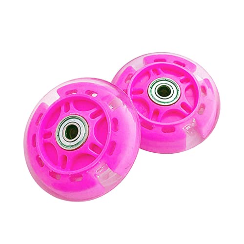Xgxyklo Roues De Remplacement De Scooter avec Roulements ABEC 7, Roues Lumineuses À LED 80MM pour Patins À Roues Alignées Et Trottinettes,Rose,2pcs Cover