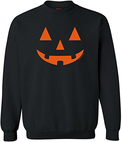 Joe's USA Jack O' Lantern Pumpkin Halloween Crewneck Sweatshirt-2XL-Black