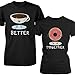Cute Matching Couple Shirts - Coffee and Donut Better Together - His & Hers Gift