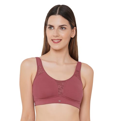 Image of SOIE Women's Full Coverage Minimizer Bra|Non Wired, Non Padded, Triple Layered Cups|Breathable Stretch Cotton with Lace & U-Back Support