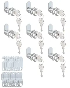 Cabinet Lock, ROFMAPLE 8 Packs 1-1/8Inch 30mm Keyed Different Cam Lock Secure Important Files and Drawers, Diecast Stainless Steel for Cabinet Cupboards File Drawer Mailbox Tool Box Dresser