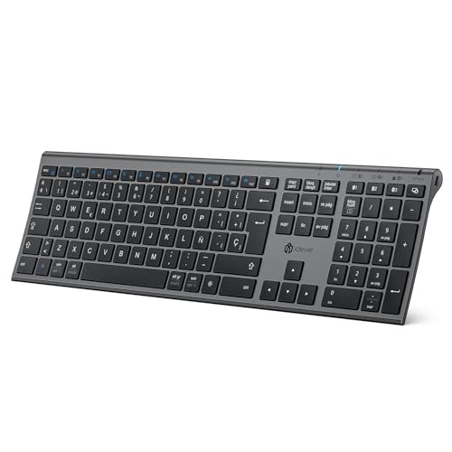 Iclever Teclado Bluetooth Bk23-Qwerty Español Teclado Inalámbrico Para Mac Con Batería Recargable Tamaño Completo Dedo Multidispositivo Multi Iclever Teclado Bluetooth Bk23-Qwerty Español Teclado Inalámbrico Para Mac Con Batería Recargable Tamaño Completo Dedo Multidispositivo Multi