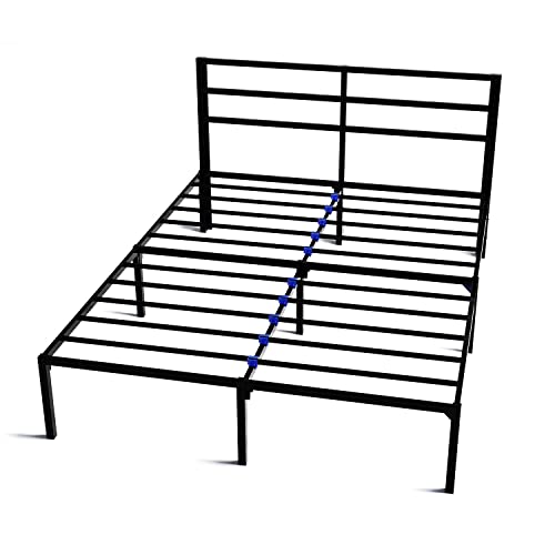 Urbanlab Quicklock Queen Platform Bed Frame With Headboard | Quiet & Sturdy | No Box Spring | 14 Inch Mattress Foundation Metal Platform Bed Frame | Quiet & Sturdy | No Box Spring Needed #TOP5