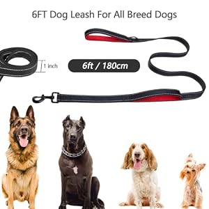 Heavy Duty Dog Leash, Leashes for Large Breed Dogs, 6FT Strong Reflective Dog Leash Rope Pet Lead with 2 Traffic Padded Handles Perfect for Medium Large Dogs(Black Green) Heavy Duty Dog Leash, Leashes for Large Breed Dogs, 6FT Strong Reflective Dog Leash Rope Pet Lead with 2 Traffic Padded Handles Perfect for Medium Large Dogs(Black Green)