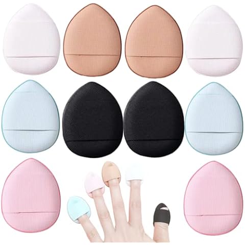 10 Pcs Finger Powder Puff Makeup Puff Mini Powder Puff Wet Dry Makeup Tool for Foundation Concealer Cosmetic Foundation Cover