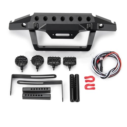 Lámpara coche RC y parachoques de metal para evitar daños en chasis 1/10 TF2