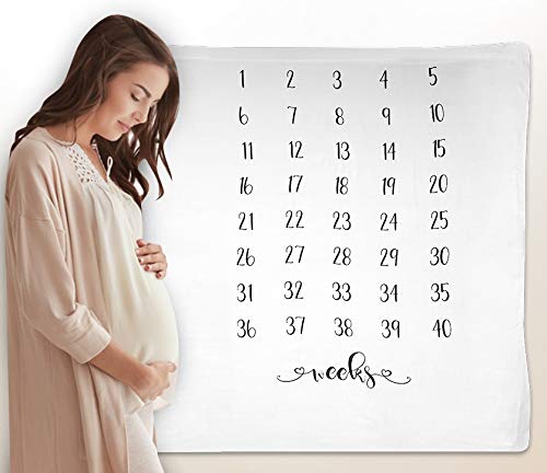 Pregnancy and Baby Weekly Milestone Tracker by Frolickly | Large 47x47 Inch Size | Luxurious Bamboo 