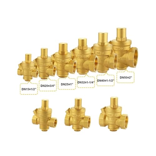 Vanne de réduction de pression en laiton avec manomètre filetage femelle DN25 pour chauffe-eau