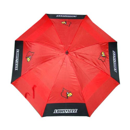 Team Golf NCAA Louisville Cardinals Golf Umbrella 62" Golf Umbrella with Protective Sheath, Double Canopy Wind Protection Design, Auto Open Button