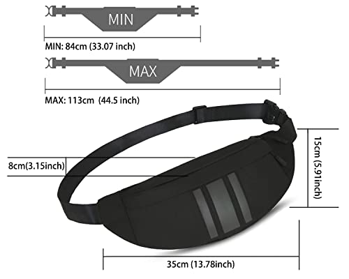 QKUDS Bumbags and Fanny Packs Waterproof for Men Women Waist Packs Bag for Running Dog Walking Hiking Travelling, black, 均码, Sports - Image 4