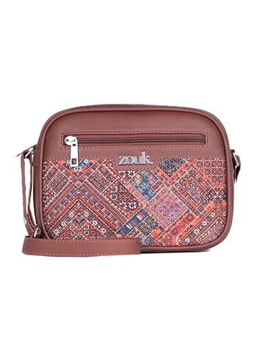 Image of ZOUK Sling Bag | Crossbody Bags for Women | Women's Handbags | Stylish | Vegan Leather Evening Bag | Travel & Office Use | Purse and Wallet | Bhuj Rabari