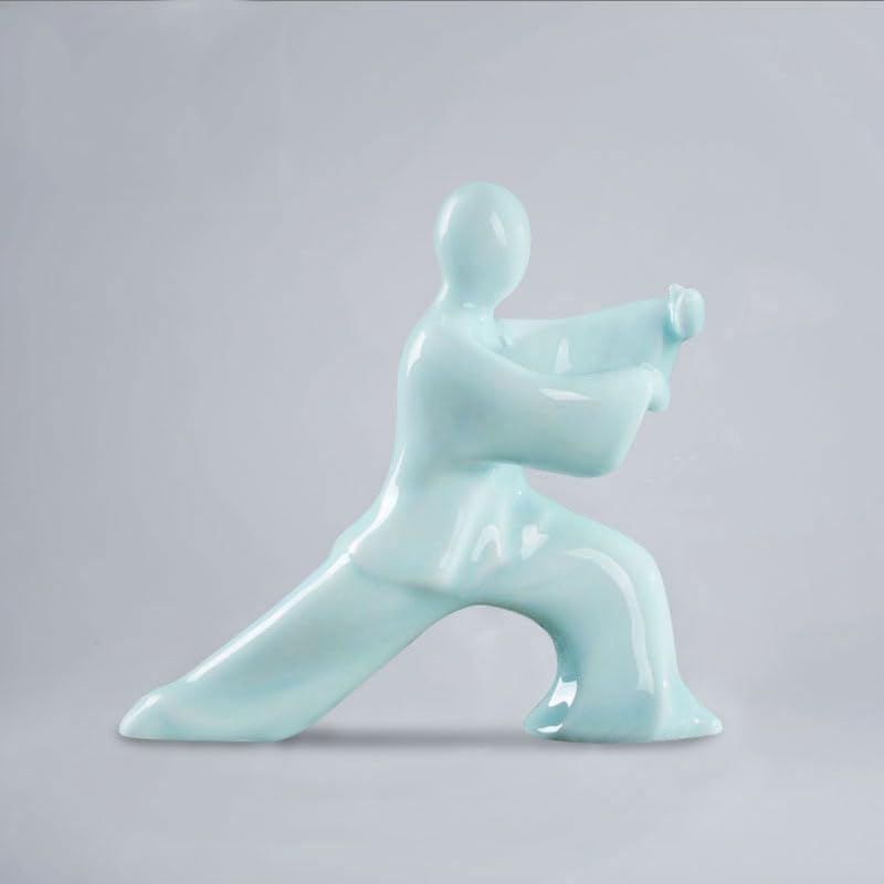Ręcznie wykonane ceramiczne figurki z celadonu sztuk walki rzeźba ozdoba hotel wystrój domu biuro prezent ślubny