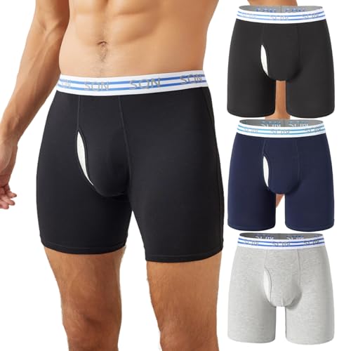Men's Underwear Boxer Briefs Pack,Moisture Wicking & Breathable,Breathable Mens Underwear,Cotton Stretch 3-pack