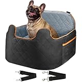 Hundeautositz für kleine Hunde bis zu 15,9 kg, erhöhter Memory-Schaum, Welpeneimer Booster mit abnehmbarem waschbarem Bezug, Hundeerhöhung, Autositze, Aufbewahrungstaschen, Hunde-Sicherheitsgurt,