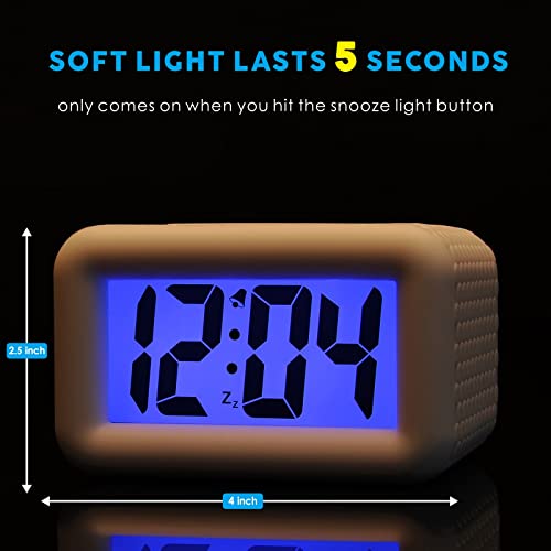 image for Plumeet Digital Kids Alarm Clock with Snooze and Backlight - Simple Tr