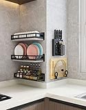 Kitidy Wall-mounted Kitchen Organizer Whole Set - Plate Rack, Bowl Rack, Pot Lid Holder/Cutting Boar